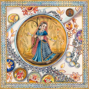Rajasthan Hand-Painted Silver Pendants 